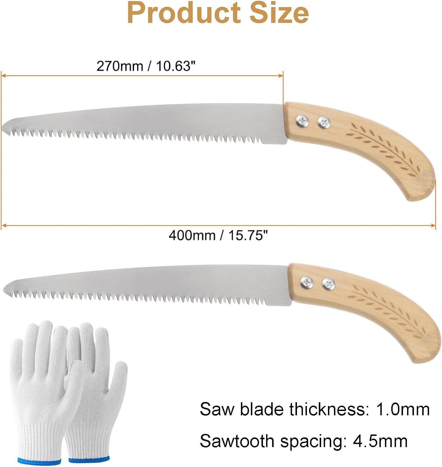 2 Pack Hand Pruning Saws, Camping Handsaw Household, Rugged Heavy Duty Blade Toothed Steel Portable Tools for Garden Outdoor Tree Branches Trimming image 3