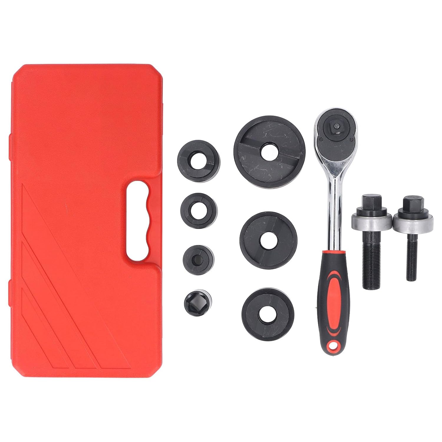 Eujgoov Multifunctional 6 Punch Sizes Knockout Punch Driver Kit Strong Manual Hole Opener Metal Sheet Puncher with Easy to Carry Storage Box