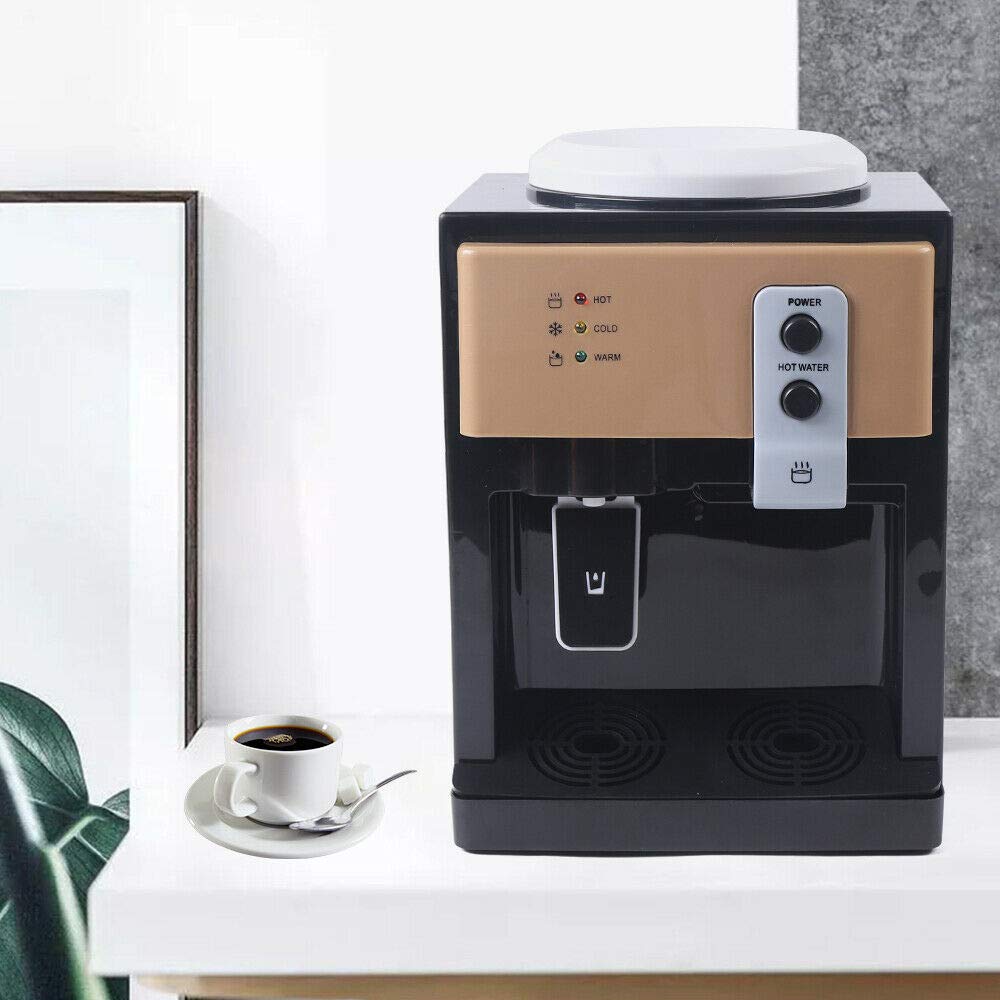Distributeur d'eau chaude et froide électrique, à chargement par le haut, distributeur d'eau pour le bureau à domicile, pour seau d'eau de 3,5 à 18,9 litres, 550 W, noir