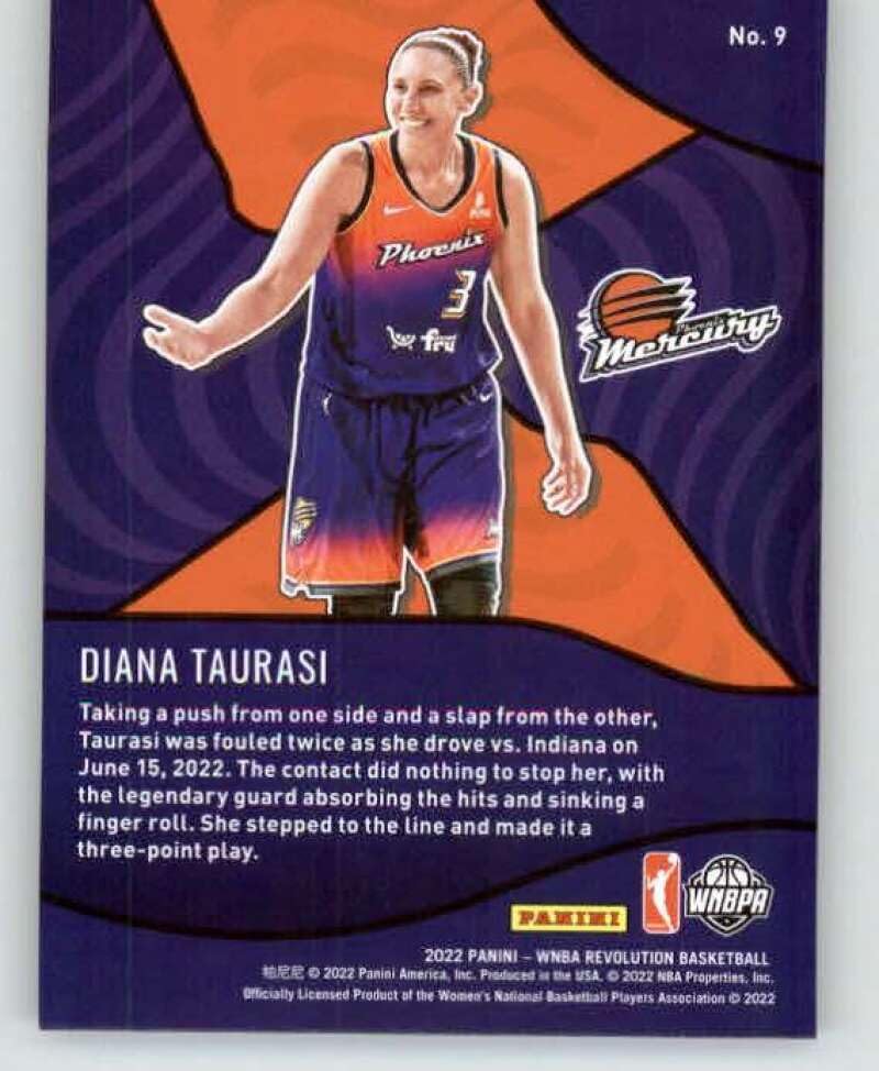 Miniatura 2 de Panini WNBA Revolution Shock Wave #9 Diana Taurasi Phoenix Mercury - Tarjeta de baloncesto 2022