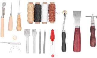 Leather Crafting Kit DIY Leather Repair Crafting Tools Multipurpose for Leather Various Fabrics Includes Multi Color Wax Thread for Gifts Leather Restoration Projects