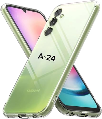 TISKO Phone Case Compatible with Samsung Galaxy A24 4G/5G, Shockproof Slim Fit Bumper Protective Cover, Clear