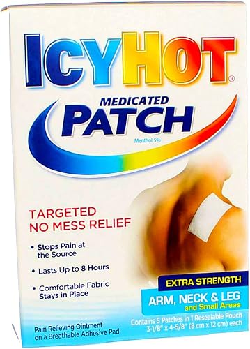 Miniatura 8 de Icy Hot Parche medicado para aliviar el dolor extra fuerte para brazos cuello y piernas 5 parches para el dolor