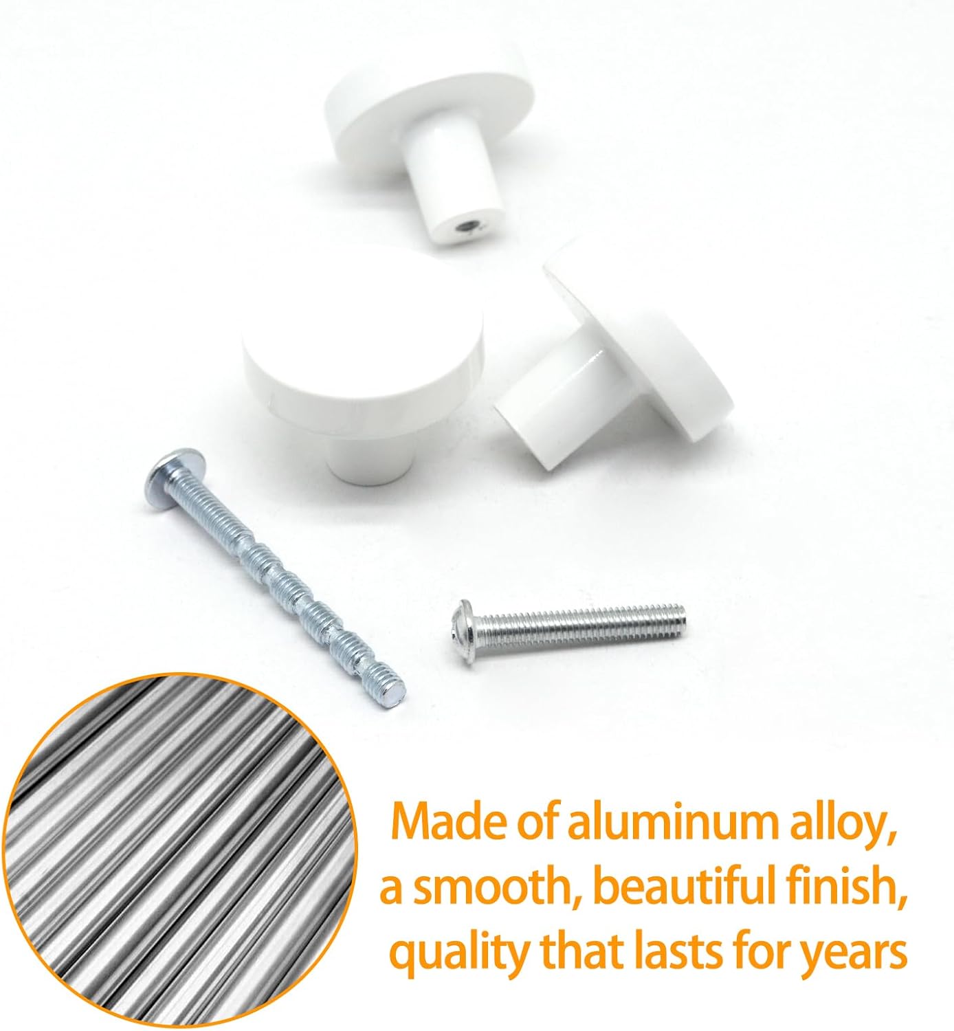 Cabinet Knobs White 12 Pack, Round Dresser Drawer Pulls Handles, Single Hole Door Knob for Cabinets and Drawers