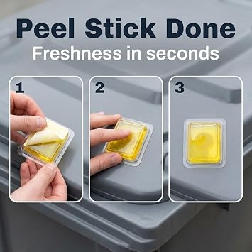 8x Outdoor Wheelie Bin Fresheners – Extra Strong Citronella Scent, Long Lasting Stick-On Bin Deodorisers for Wheelie Bins & Waste Bins