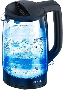1.7L 2200w Illuminated Glass Kettle - 360  Cordless Electric Illuminating Blue Led Light | 1.7 Litre Boil Dry Protection Kitchen Tea Coffee Auto Shut Off - Comfortable Grip Handle