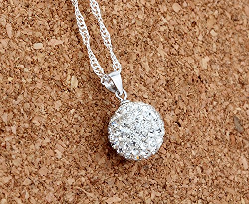 Infinite U 925 Sterling Silver Austrian Crystal Snowball Pendant Disco Ball Necklace For Women/Girls #TOP3