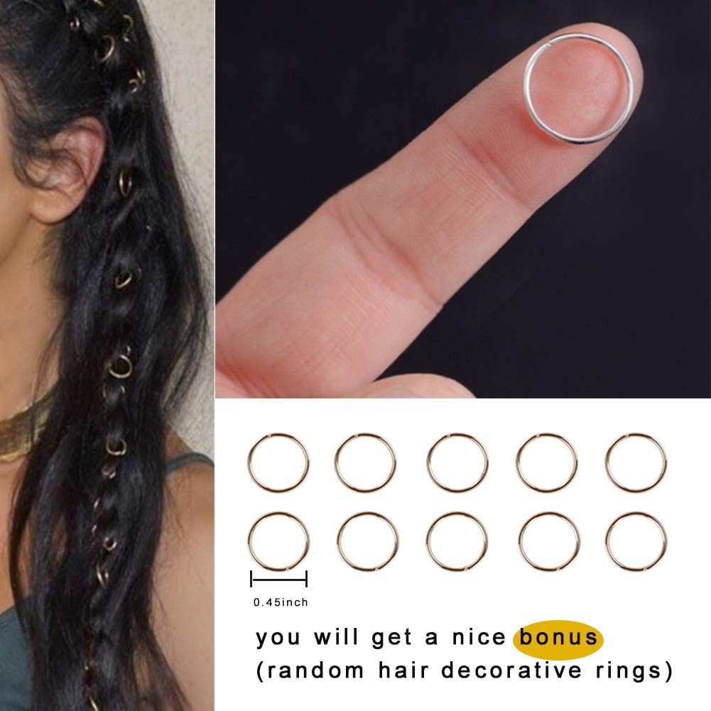 Looen 15pcs Dreadlocks Crochet Hook Set for Hair,3pcs Locs Crochet Needle Size 0.75mm Bamboo Handle for Braid Needle and 2pcs Interlocking Tools with Case
