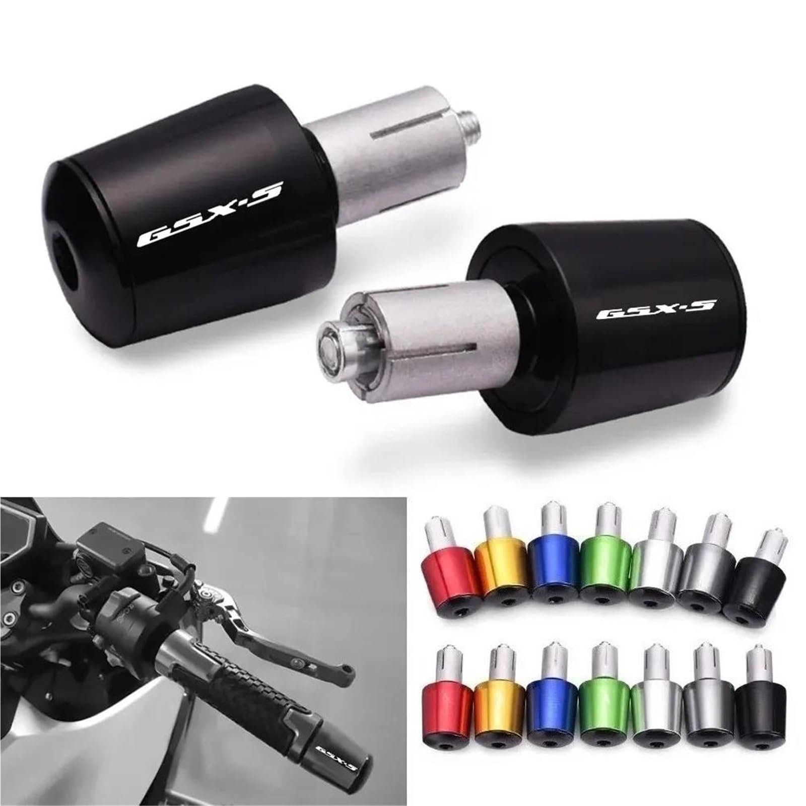 Control deslizante de peso Para Suzuki GSX-S750 GSX-S1000 GSXS750 GSXS1000 GSXS Tapones Para Manillar Mecanizados En CNC(Rosso)