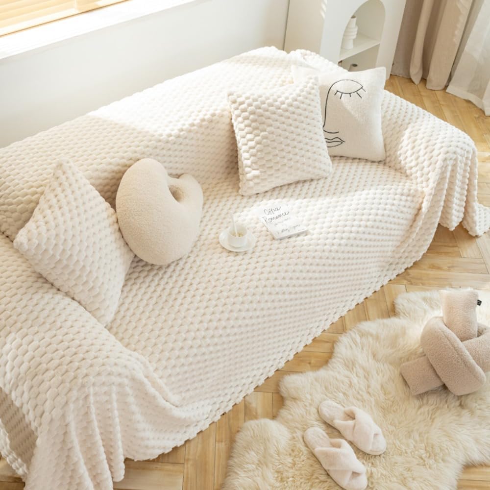 Fiegcit ソファーカバー 2人掛け 3人掛け 掛けるだけ マルチカバー 長方形 北欧風 おしゃれ 犬 猫 防止 汚れ防止 両面