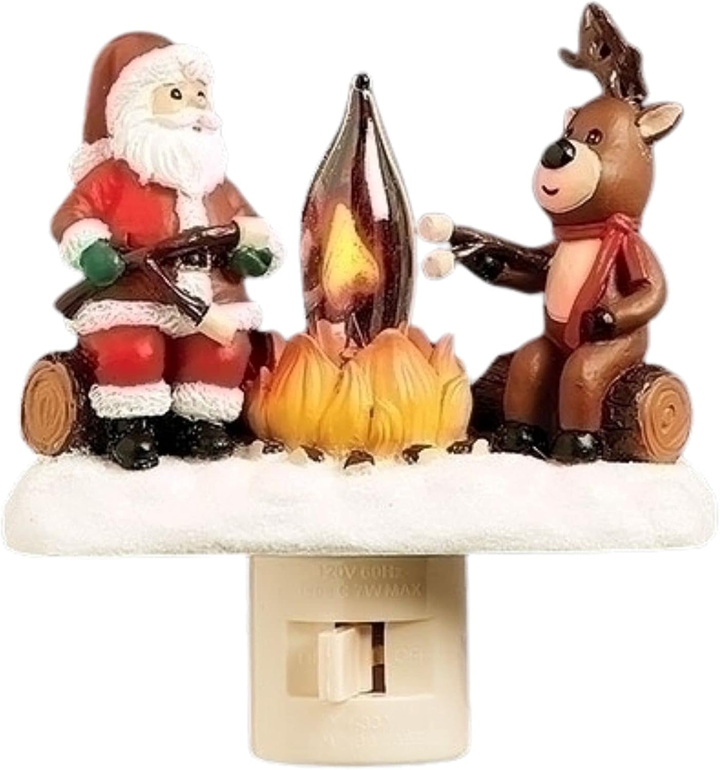 Roman 4.25" H Santa & Reindeer Camp image 5