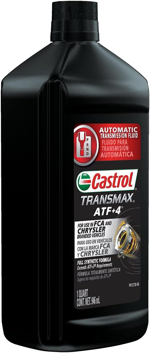 Castrol Transmax ATF+4 Automatic Transmission Fluid, 1 Quart, Pack of 6