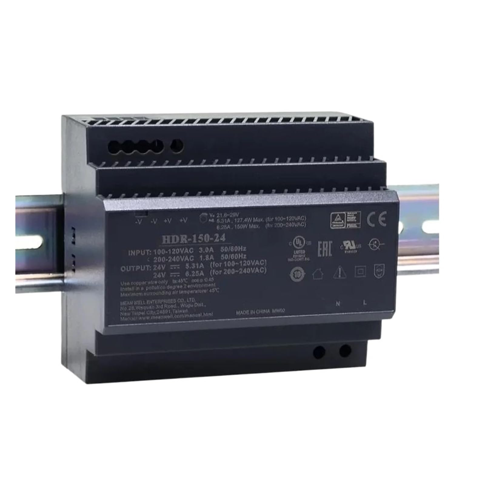 XDDQWSWA Original HDR-150-12 HDR-150-15 HDR-150-24 HDR-150-48 Switching power Supply 12/15/24/48V DC 150W(HDR-150-15V)
