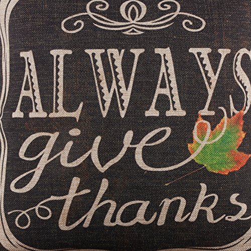 Linkwell 18"X18" Shabby Chic American Style Ikat Happy Thanksgiving Day Burlap Cushion Covers Pillow Case #TOP1