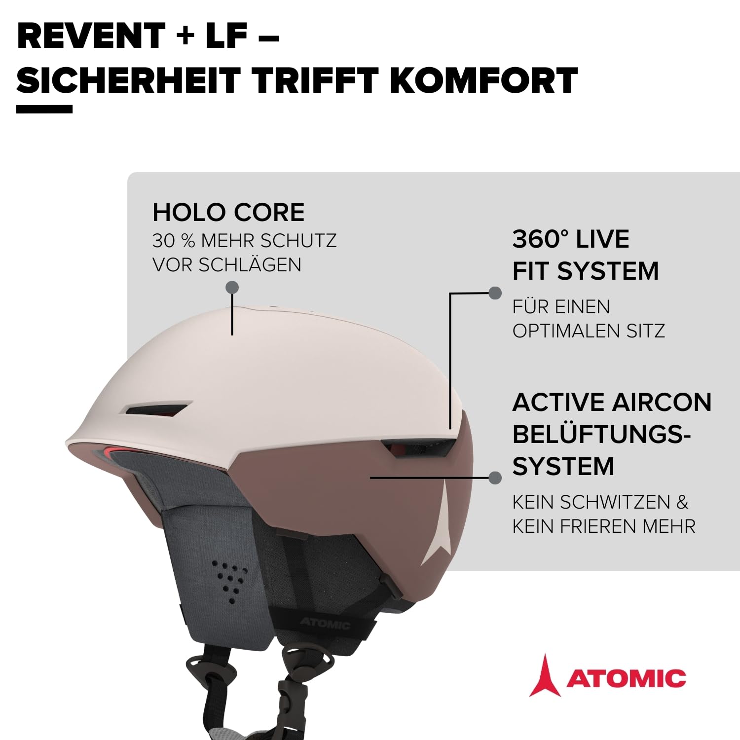 ATOMIC Revent + LF Skihelm - Unisex für Erwachsene - Individuelle Passform für präzisen Sitz - Überlegener Aufprallschutz - Innovatives Belüftungssystem