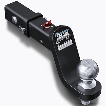 No-Accessory Trailer Ball Mount Hitch - Fits 2 Receiver, 4 Drop Ball Mount, Solid Dual Ball 2-5/16" Tow Hitch 7500 LBS GTW Heavy Duty Truck with Pin for SUV, Truck, RV, ATV