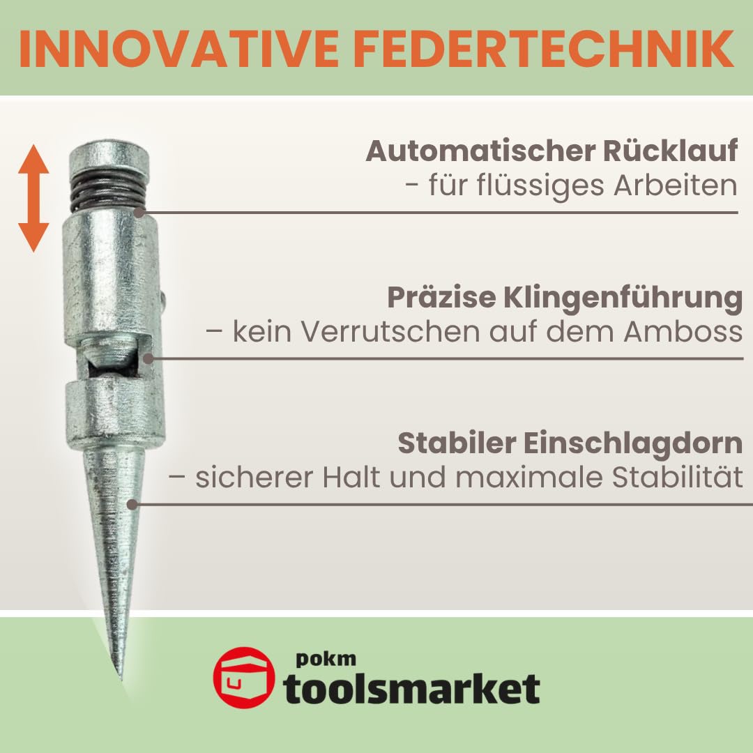 Dengelamboss für Sense mit Feder – Amboss zum Dengeln & Sensenamboss, EU-QUALITÄT, Präziser Schlagdengel, Schlagdengelapparat