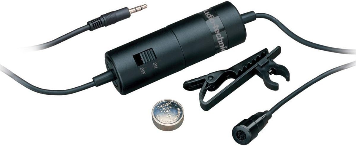 Microfone de Lapela Preto Audio-Technica ATR3350IS