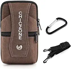 Pochete masculina, bolsa de cintura transversal, bolsa de cinto para viagem, caminhada, caminhada, ciclismo, fácil de carregar qualquer telefone, carteira, Marrom, marrom
