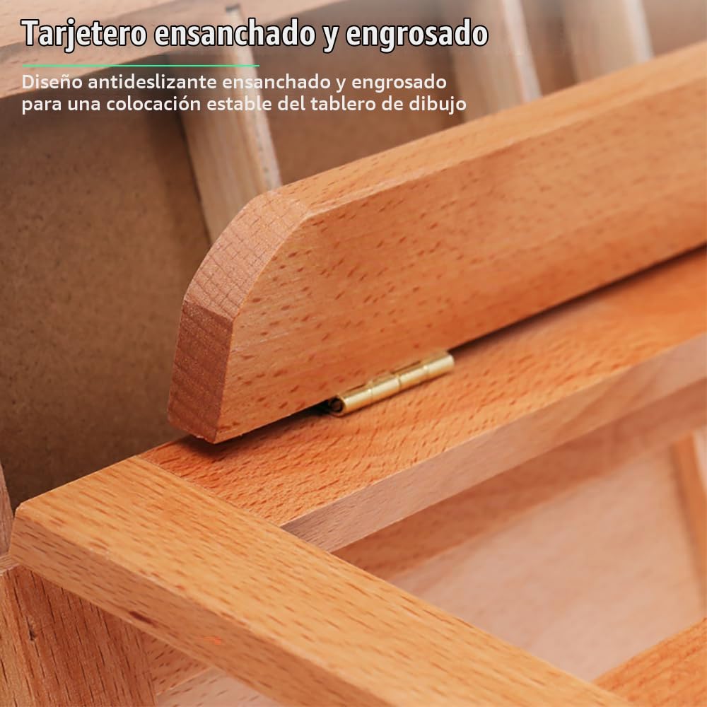 Caballete De Mesa,Caballete De Escritorio Portátil De En Madera De Haya Ajustable, Con 3 Cajones, Adecuado Para Pintura y Dibujo, Ideal Para Adultos, Artistas y Principiantes
