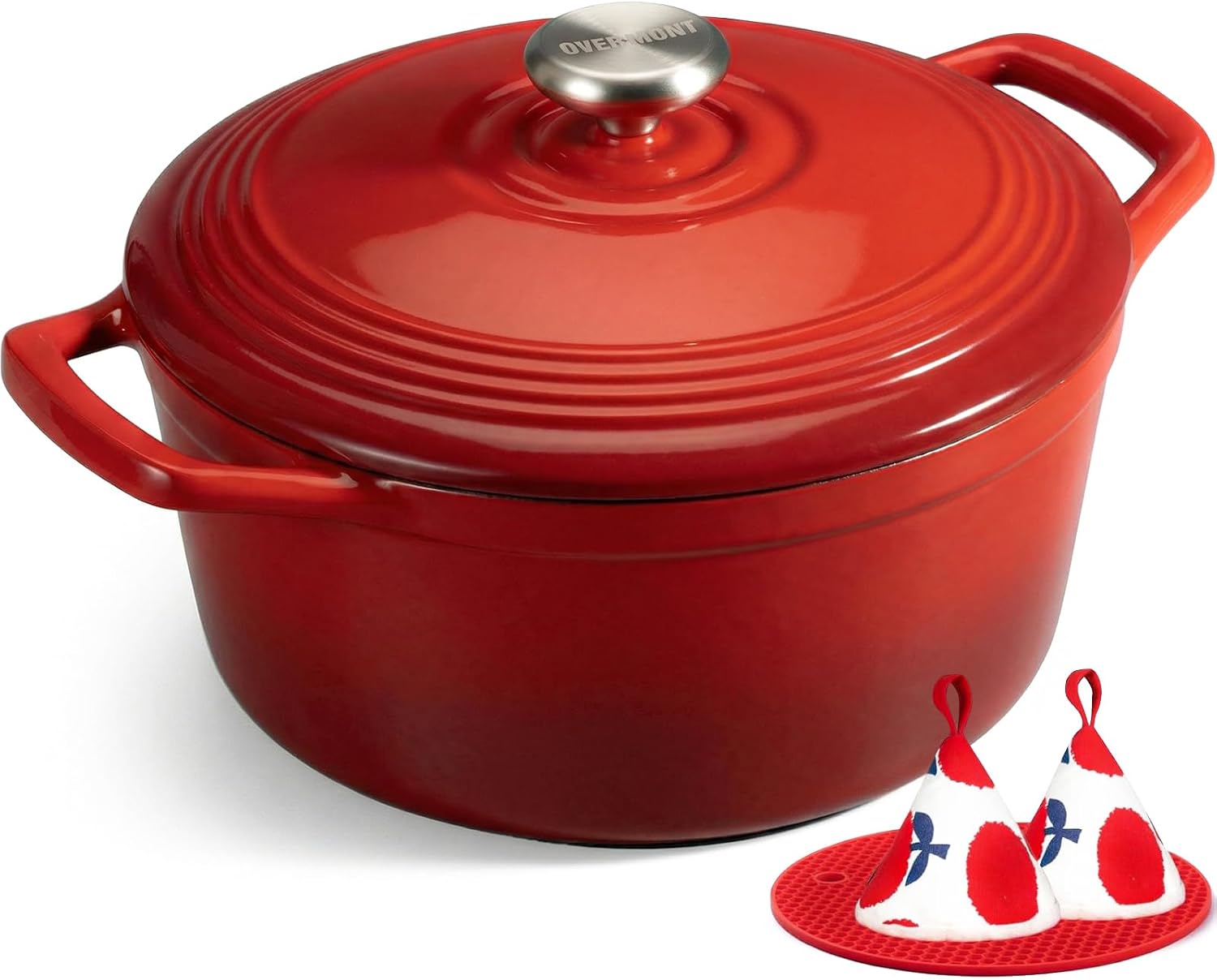 Overmont 5.5QT Enameled Cast Iron Dutch Oven