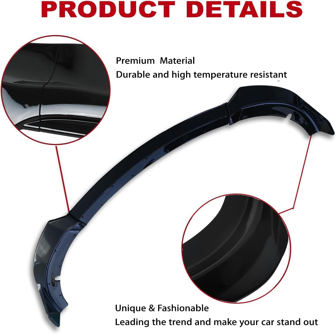 Front Bumper Lip Compatible with 2015-2023 Dodge Charger 7.5th Gen LD GT R/T SRT Hellcat/Scat Pack Daytona Sport Style ABS Front Air Dam Chin Spoiler Glossy Black (Not Fits SE SXT Widebody)