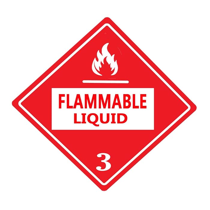 Buy YOUOK Red Hazard Class 3 D.O.T.Flammable Liquid Rhombus,4inch