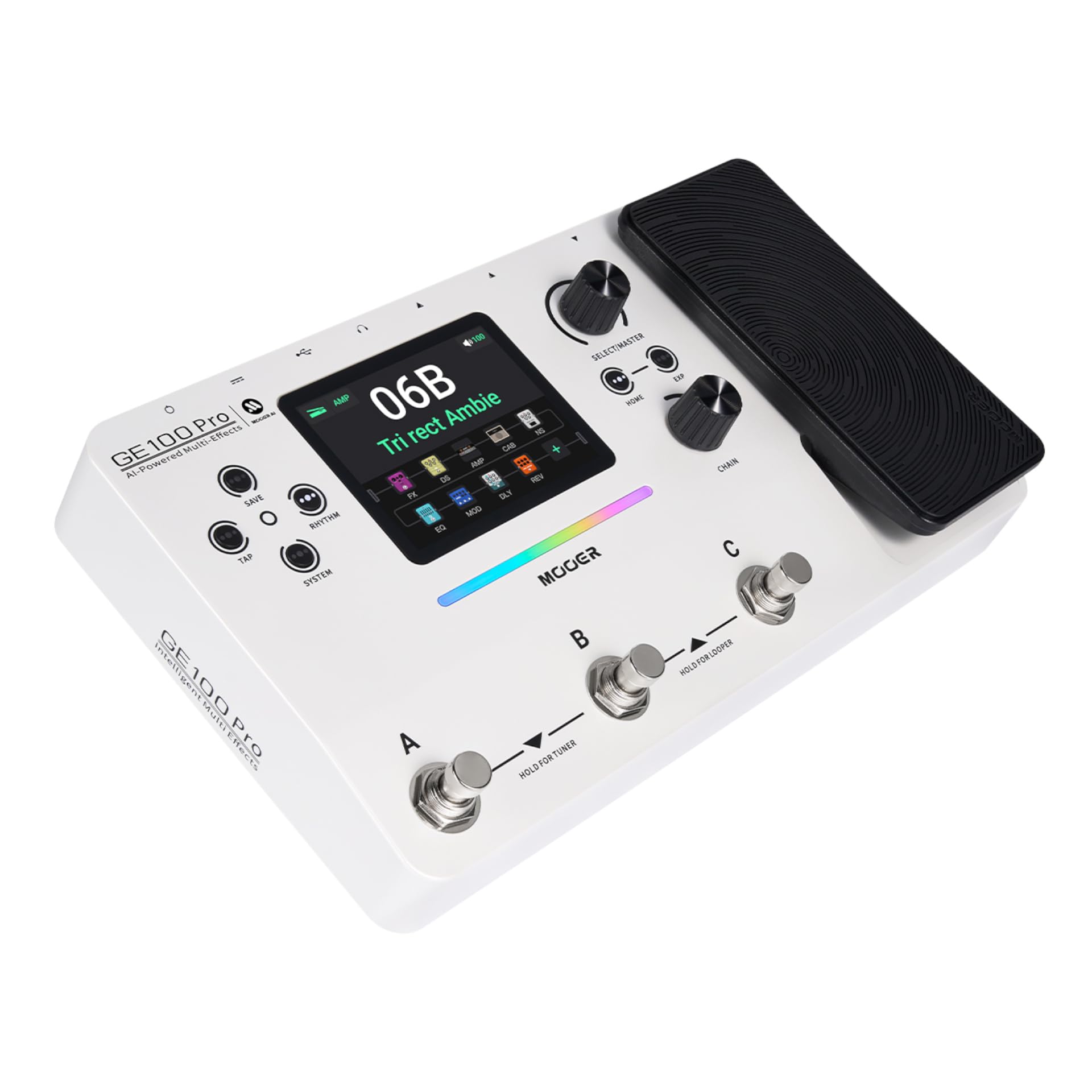 Mooer GE 100 Pro Guitar Multi FX Processor with AI technology