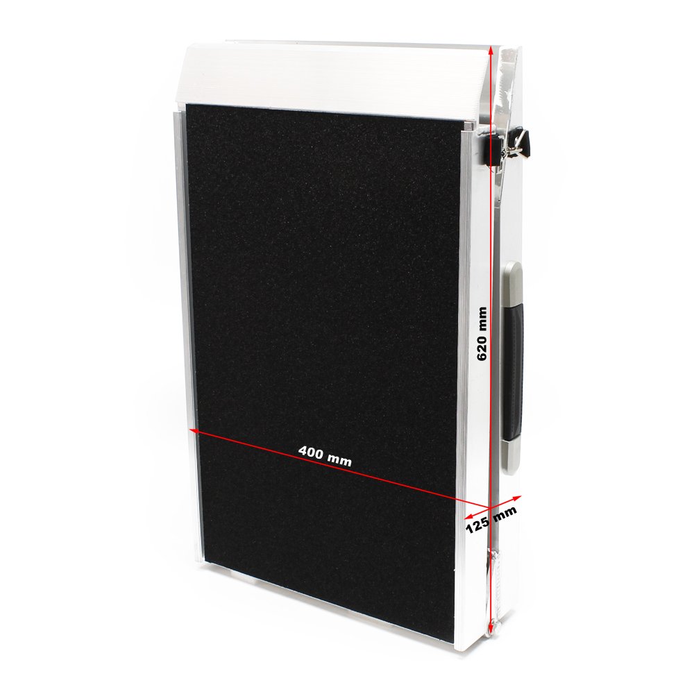 Wiltec Rampe d'accès pour Chien et Animaux – 1220 x 380 x 60 mm – capacité 115 kg – Une Fois Pliable – en Aluminium – avec Surface antidérapante Embarquement Voiture