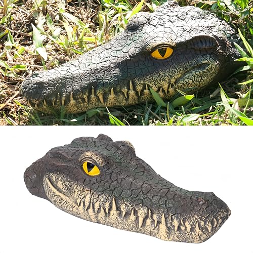 MONT PLEASANT Floating Alligator Head Decoy for Ponds & Pools Realistic Crocodile Head Garden Decor Floating Alligator Garden Accent for Pond Pool and Yard Decoration