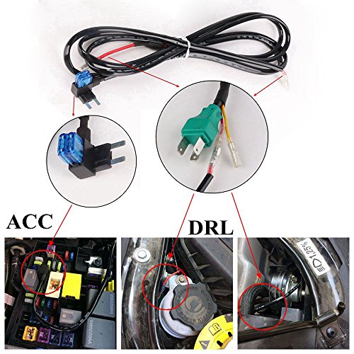 Hozan 7 Inch Led Headlight Drl Angel Eyes Halo Ring Extension Wiring Harness Compatible With Wrangler Jk/Jku 2007-2016 #TOP4