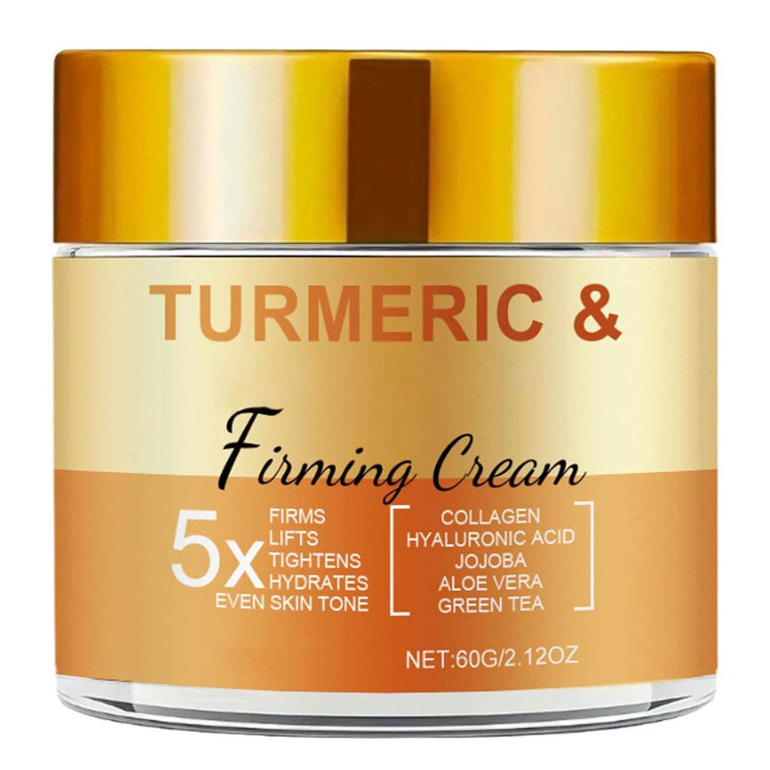Krmspe Turmeric Face Cream, Natural Turmeric Face Moisturizer for Lifting Hydrating Day-Night Anti-Aging Cream for Normal, Dry, Oily & Combination Skin 2.12 FL OZ