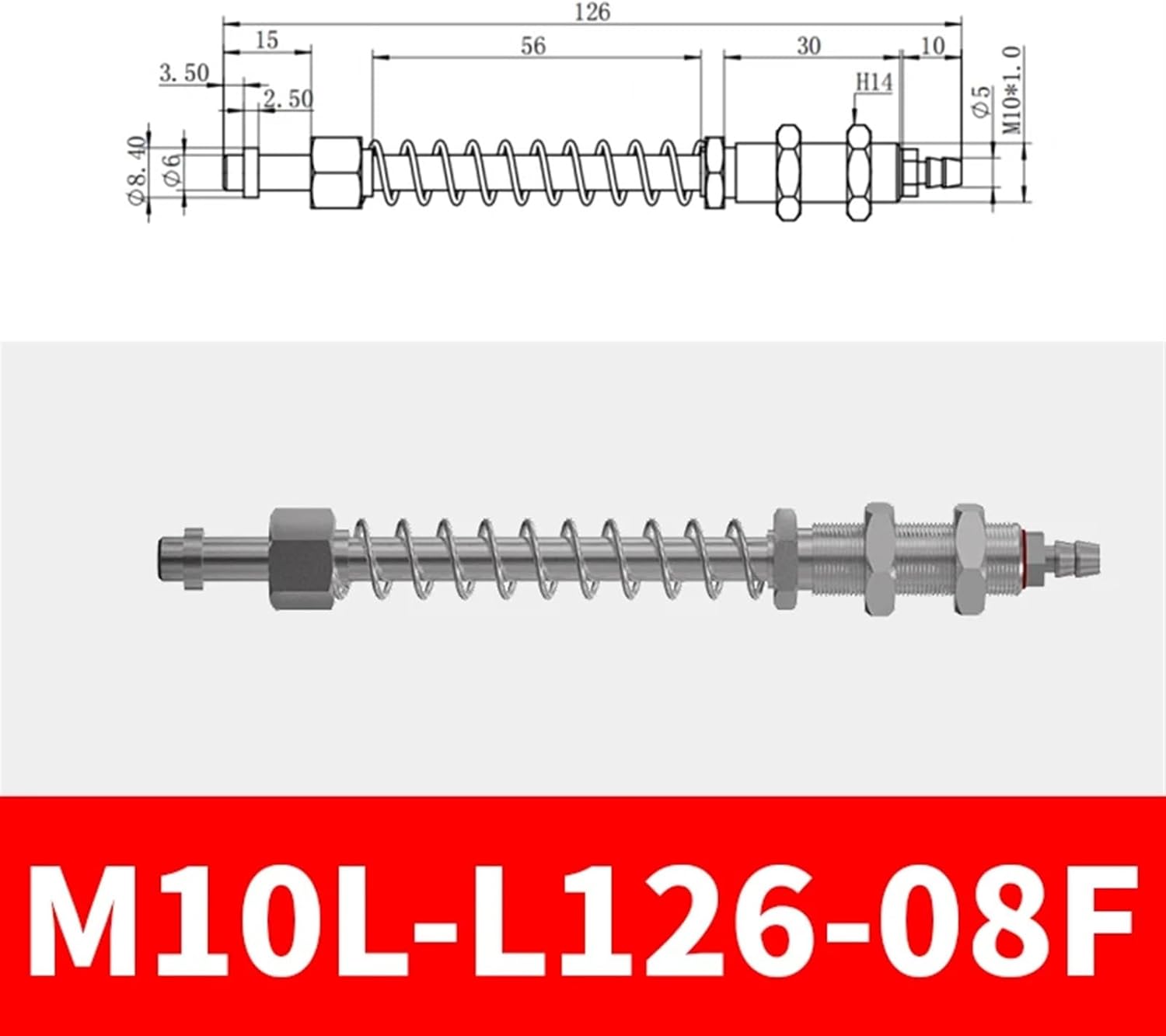 M10~M12 F Series Robot Industrial Gag Opening Suction Cup Vacuum Suction Cup Base Suction Nozzle Bracket (Color : M10L-L126-08F, Size : 10PCS)