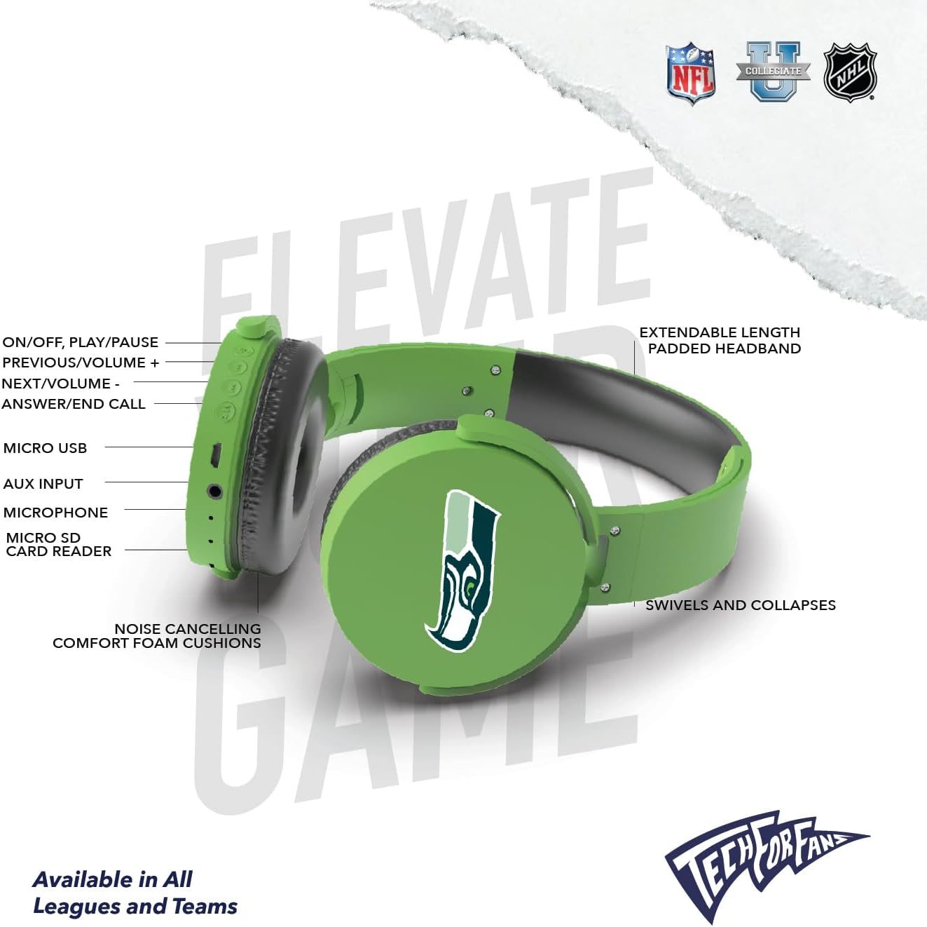SOAR NFL Wireless Bluetooth Headphones