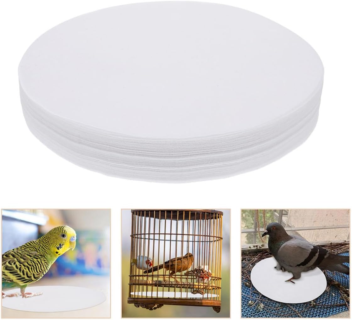 ERINGOGO 100sheets Bird Cage Liner Pads Disposable Precut Paper for Parakeets Canaries and Parrots Thickened and Highly Absorbent Convenient Bird Cage Maintenance