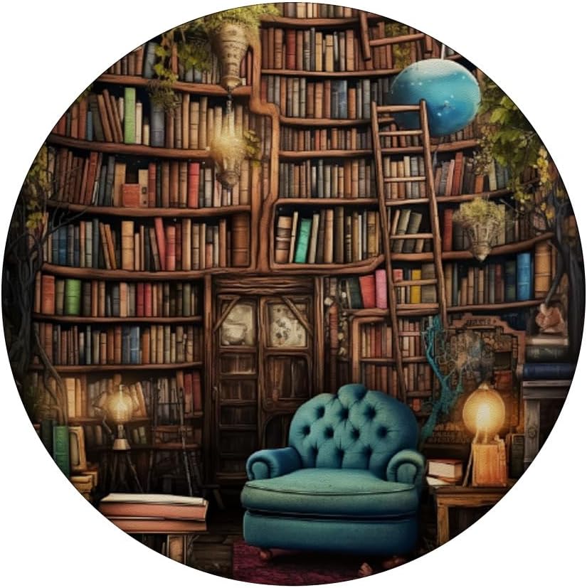 Book Lover Libraries Bookworm Reading Literature Librarian PopSockets Adhesive PopGrip - Image 3