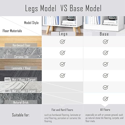 Miniatura 173 de IOTXY - Estantería baja, organizador de madera, 3 niveles con base, estantería horizontal, 10 cubos, color blanco cálido Blanco cálido,Azul