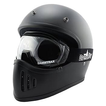 バイクヘルメット ダムトラックス BLASTER改　バイザー ゴーグルセット Amazon | HK DAMMTRAX フルフェイスヘルメット THE BLASTER -改