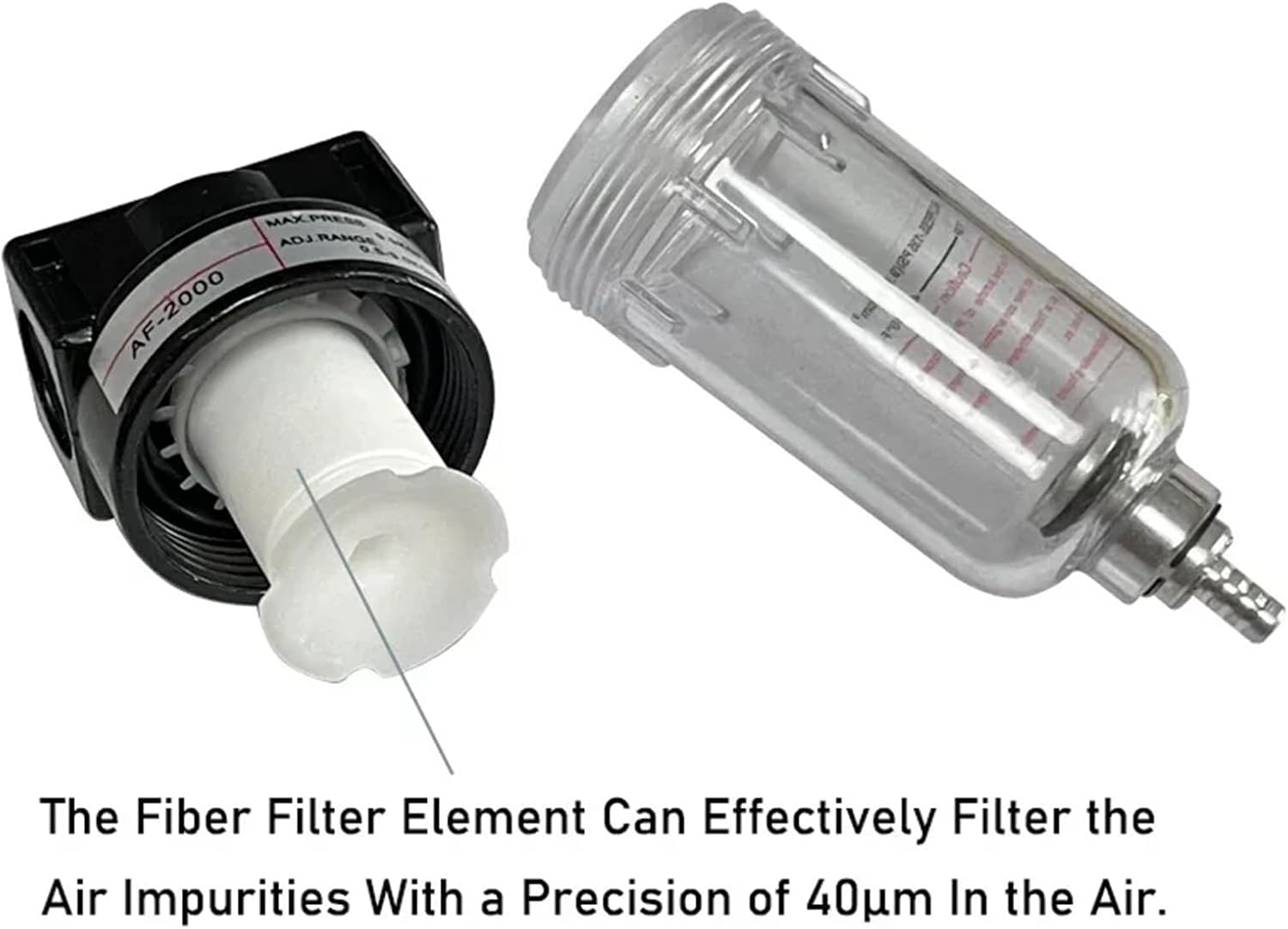 1Pcs AF2000 Moisture Separator For Compressor Universal Air Water Oil Filters Catch Auto 1/4" Compressed Air Filter(AF2000)