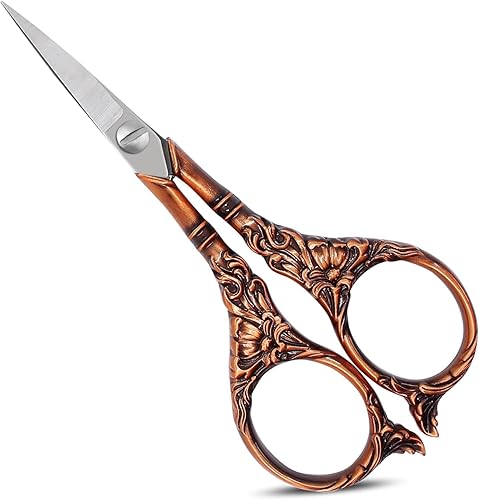 Tijeras de acero inoxidable estilo vintage para diversas artesanías como punto de cruz, bordado, costura. Ideal para trabajos de arte de bricolaje,