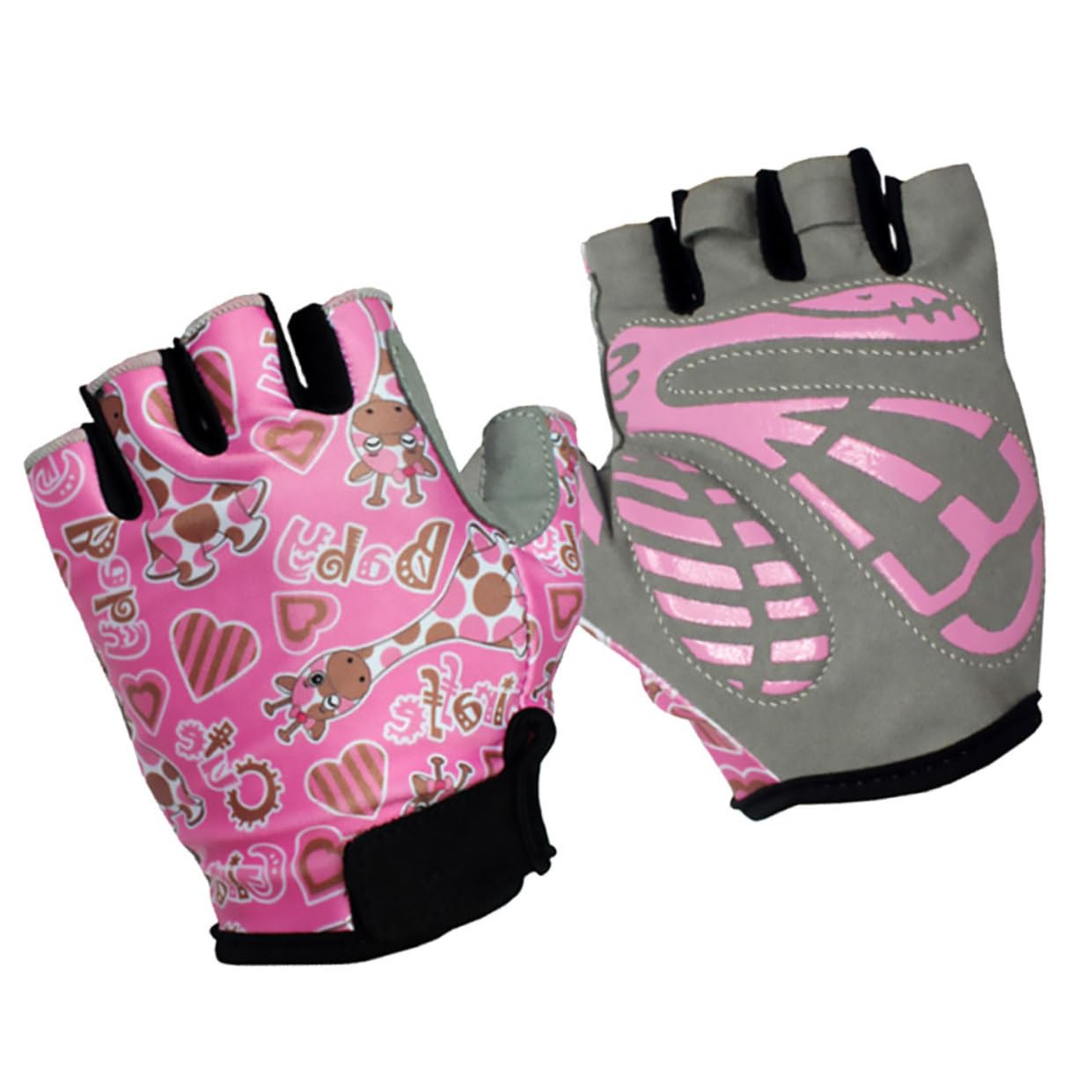 GALPADA 3pares Guantes De Ciclismo para Niño Niña Guantes Antideslizantes De Dedo para Deportes Al Aire Ajustables Color Rosa Talla