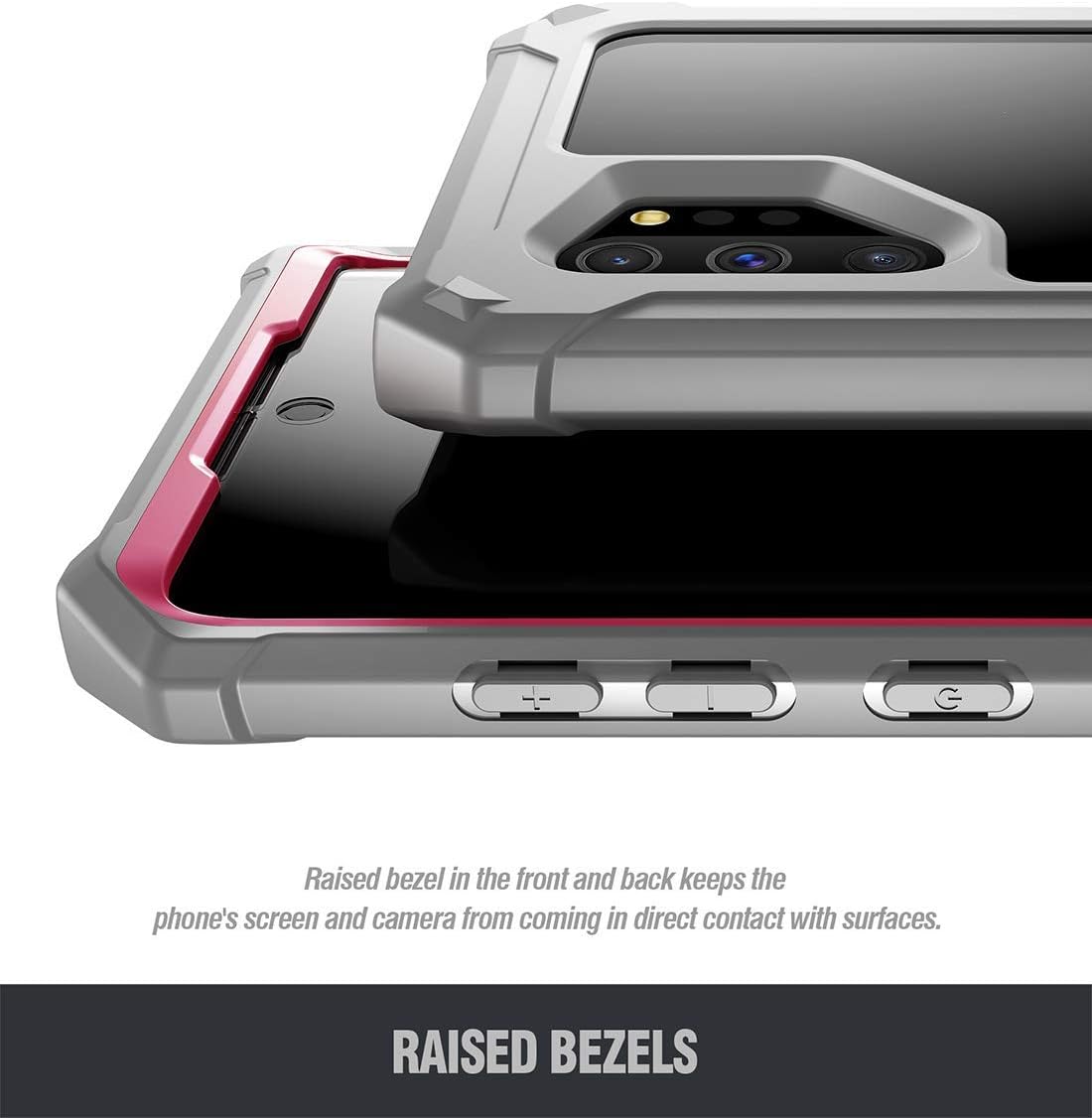 Galaxy Note 10 Plus Rugged Clear Case, Poetic Full-Body Bumper Cover, Support Wireless Charging, Without Built-in-Screen Protector, Guardian, Case for Samsung Galaxy Note 10+ Plus 5G, Pink