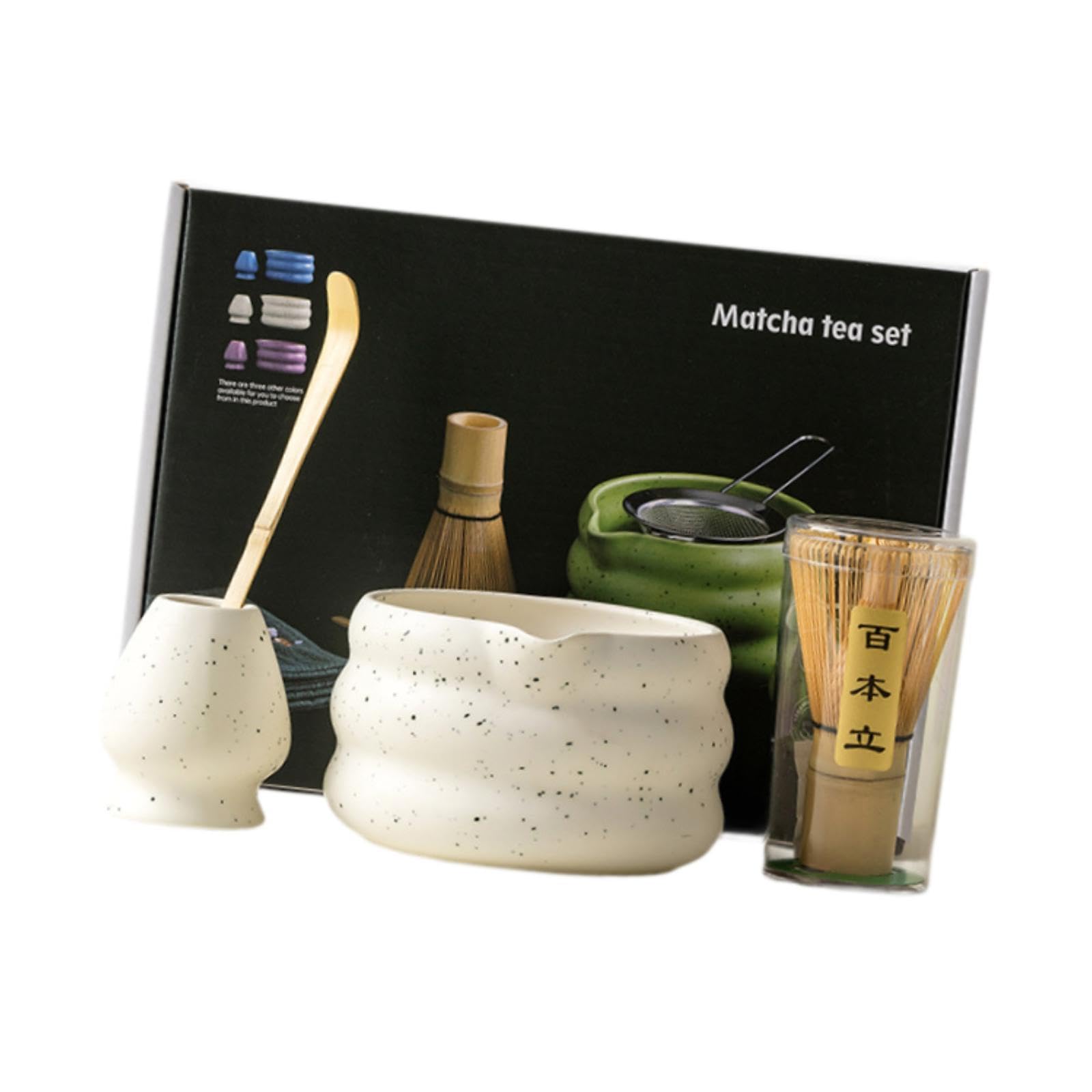 ATORSE™ Matcha Whisk Set Ceramic for Tea Lovers Matcha Gift Tea Ceremony Matcha Bowl White 4 piecs|Home & Garden|Food & Beverages|Tea 2