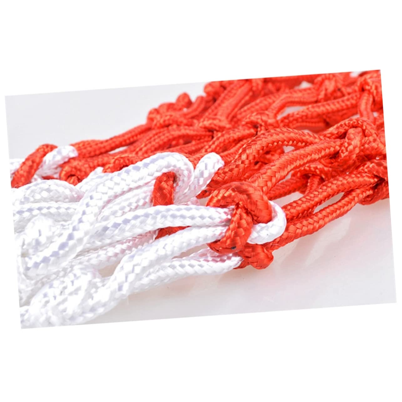 HEMOTON 2Pcs Heavy Duty Nylon Basketball Net Replacement Regular with Loops Fits Standard Rims for Indoor and Outdoor Courts White Red