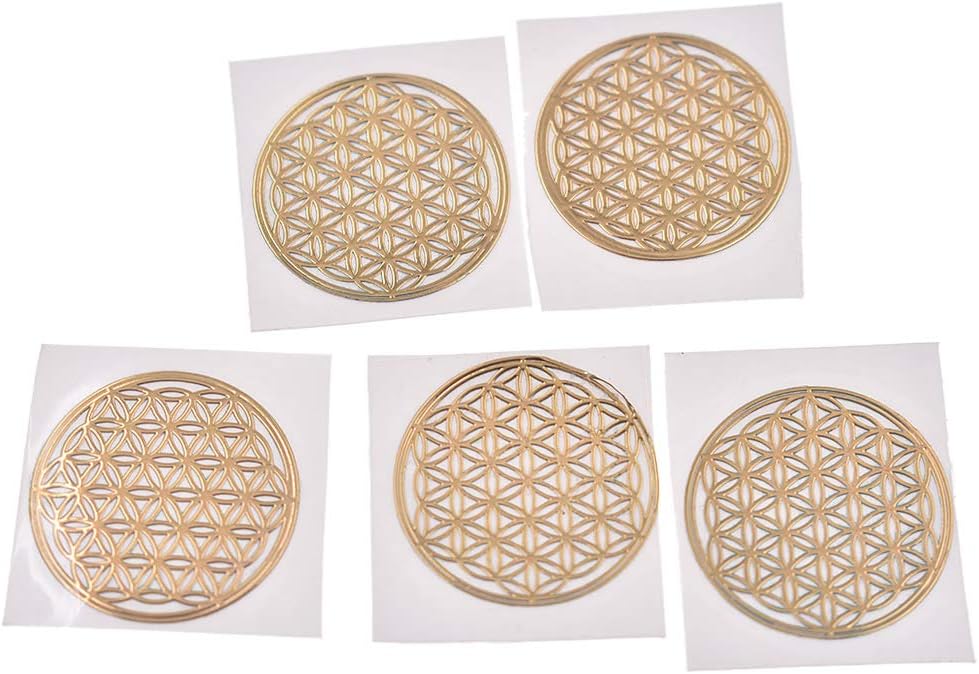 Qlychee Sacred Geometry Copper Orgone Sticker Flower Life Tree DIY Energy Tower Material