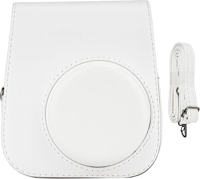 Yosuny Portable Case Compatible with Fujifilm Instax Mini 11 Instant Camera with Adjustable Strap and Storage back pocket (White)