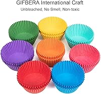 Vista 3 de Gifbera Bright Rainbow Standard Cupcake Liners - Tazas de papel colorido sólido para hornear, 400