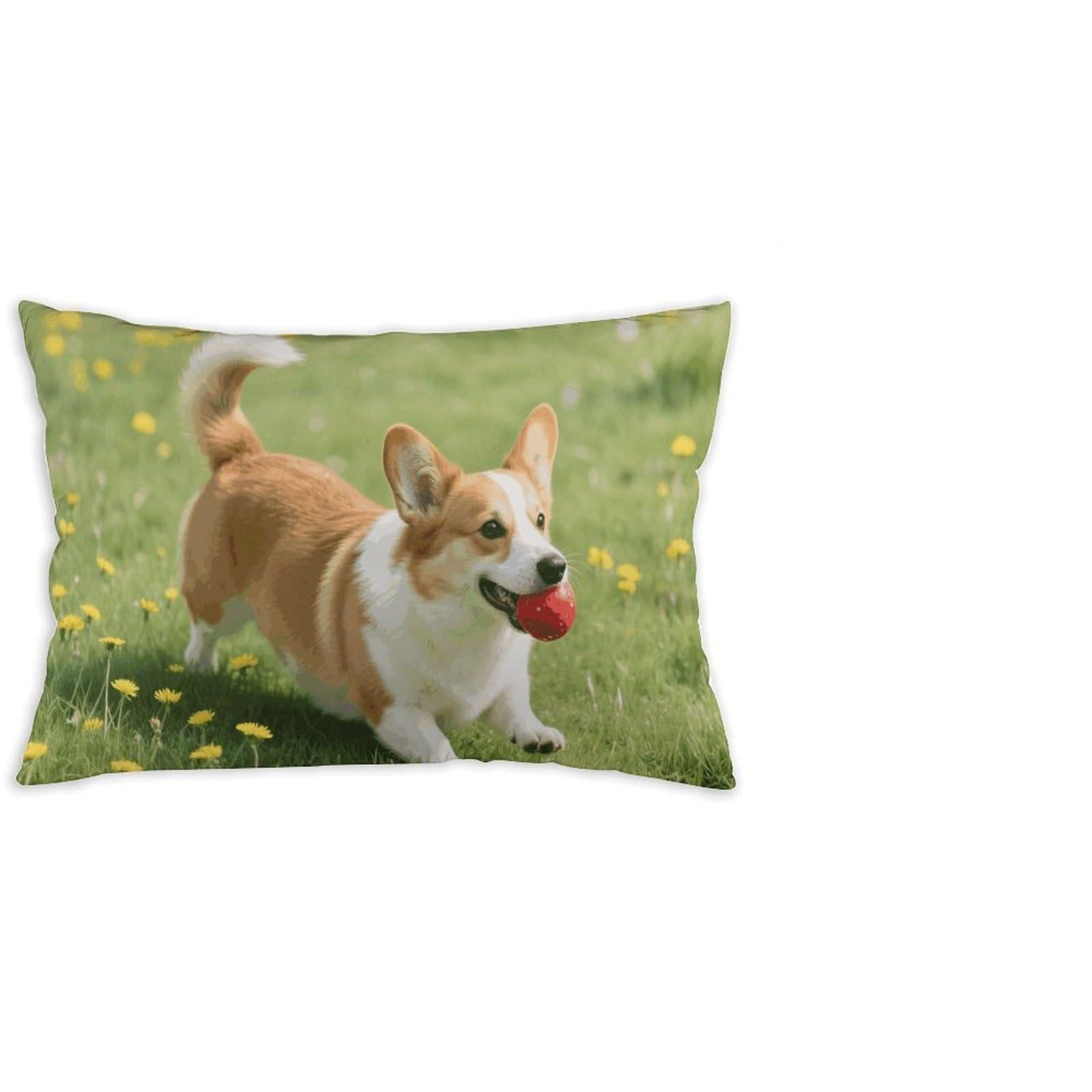 FodPand Decorative Throw Pillow Covers 12x20 Short Plush Corgi Body Pillowcase Cushion Cases with Invisible Zipper Rectangle Lumbar Pillow Shells for Sofa Couch Chair Bed Home Decor