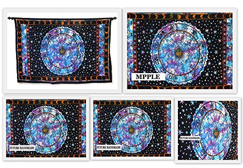 FUTURE HANDMADE Gemelo Indio Astrología Horóscopo Zodíaco Tapiz Hippie Tapiz Colgar en la Pared, Bohemio Tapiz Decor De Pared, Mandala Tapiz