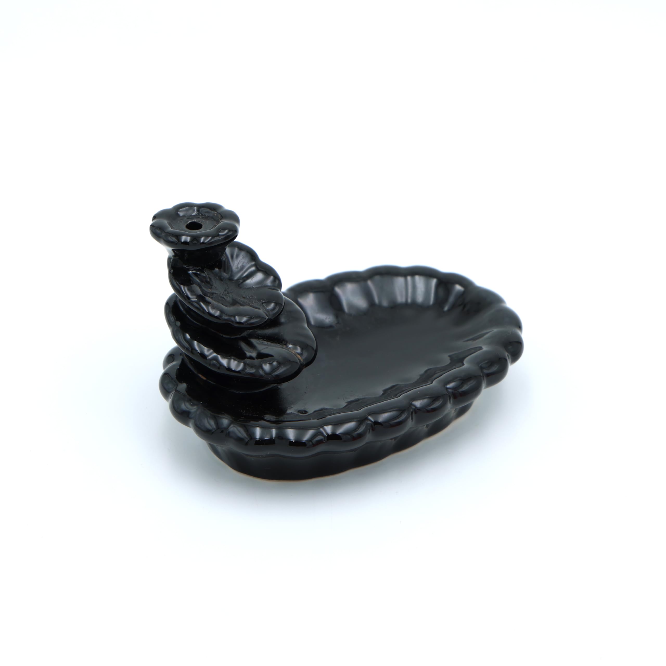 Ceramic Smoke Fountain Showpiece – Flower Fountain Design with 11 Backflow Cones, Black, 10 cm – Aromatherapy Incense Holder for Meditation, Puja, Home & Office Decor, Spiritual Gift Item-image-27